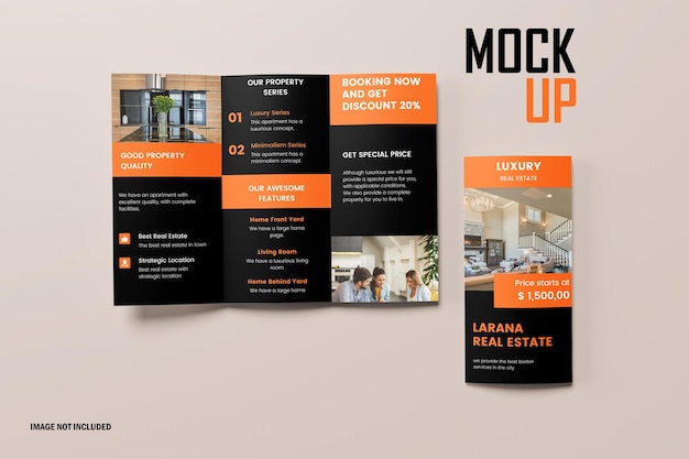 Mockup de folleto tríptico moderno