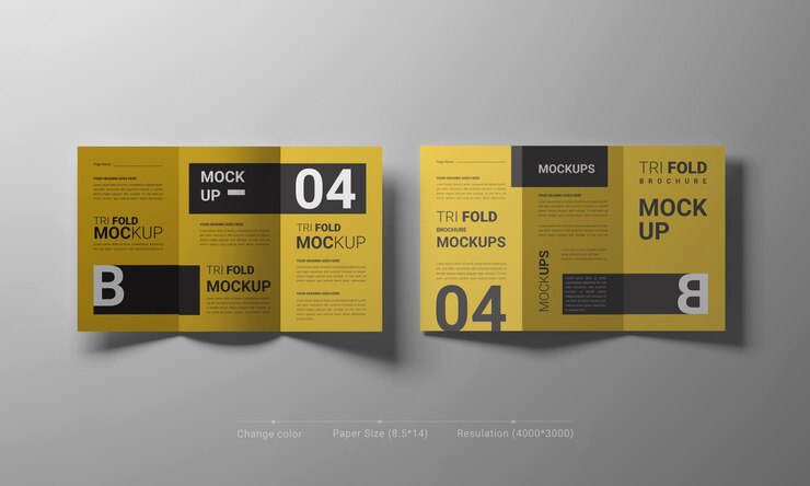 Mockup de folleto tríptico