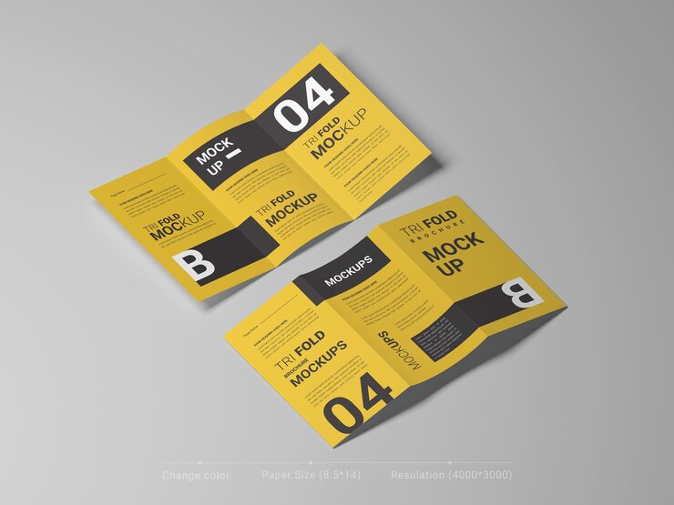 Mockup de folleto tríptico