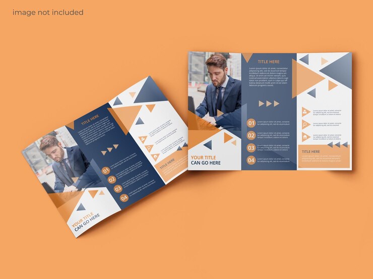 PSD mockup de folleto tríptico