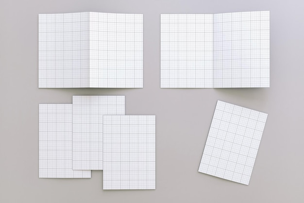 Mockup del folleto de las vistas múltiples de A5 Bifold