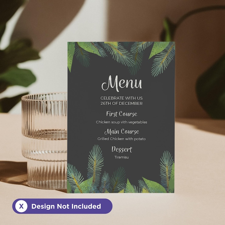 PSD mockup for the menu of the elegan restaurant
