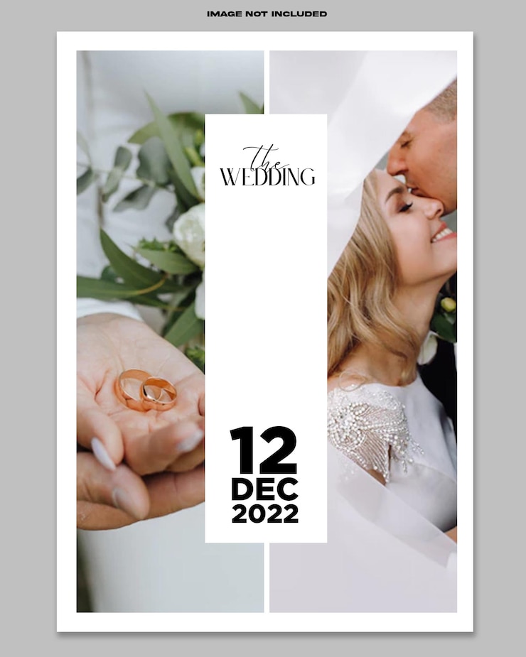 PSD mockup foto kolase pernikahan