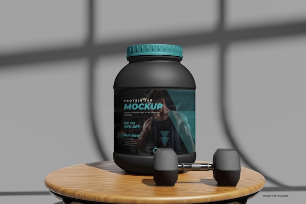 Mockup de frasco de proteínas