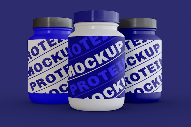Mockup de frasco de proteínas
