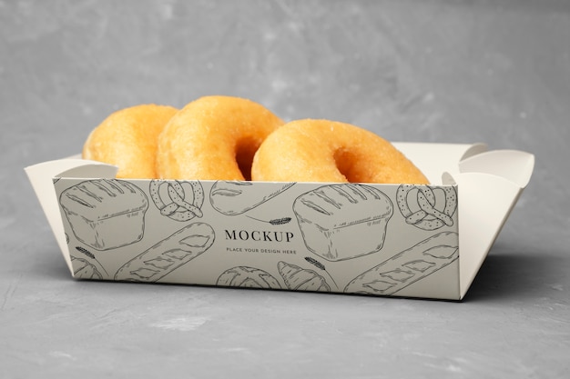 PSD mockup für bäckereipapierbehälter