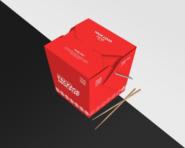 Mockup für chinesische lebensmittelverpackungen