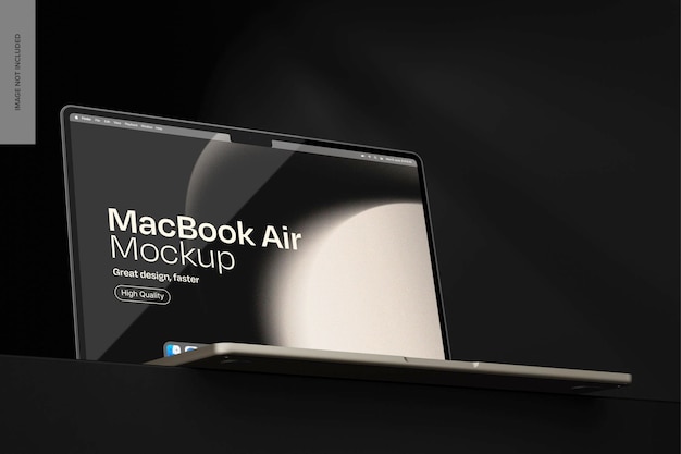 Mockup für das dunkle macbook air