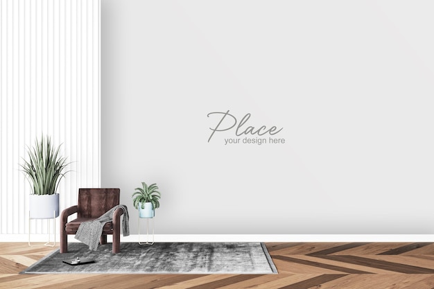 Mockup für die Innenwand des Wohnzimmers