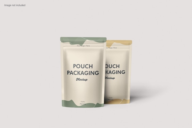 PSD mockup für die verpackung des beutelbeutels