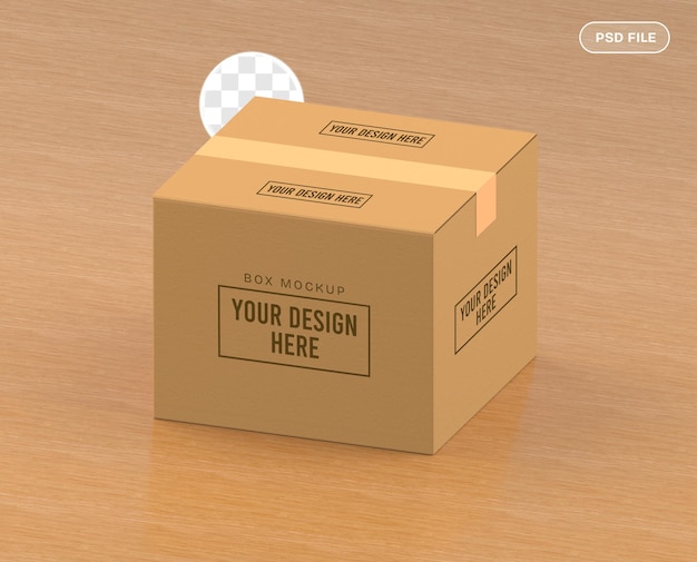 Mockup für die Verpackung von braunen Papier- und Kartonkisten