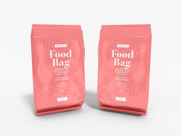 Mockup für die Verpackung von Lebensmittelbeuteln aus glänzender Folie