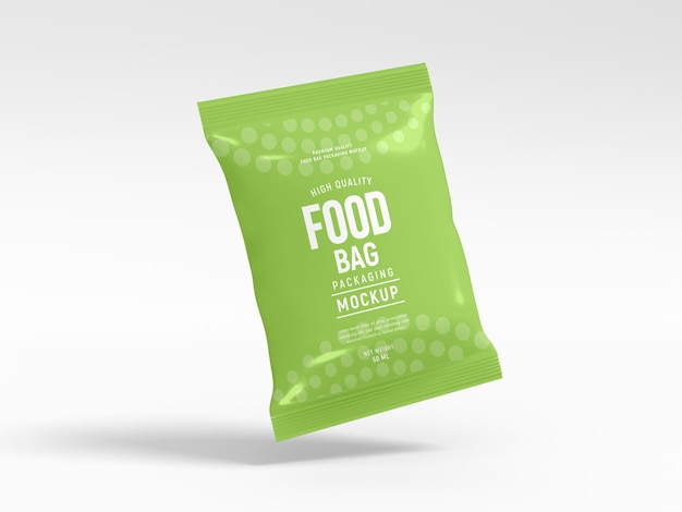 Mockup für die Verpackung von Lebensmittelbeuteln aus glänzender Folie