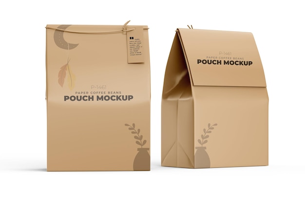Mockup für die Verpackung von Papierbeuteln