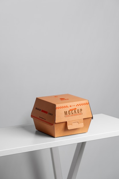 PSD mockup für die verpackung von take-away-lebensmitteln.