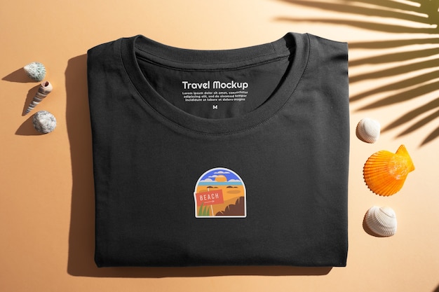 Mockup für ein flaches Reiset-T-Shirt