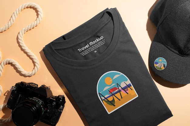 Mockup für ein flaches Reiset-T-Shirt