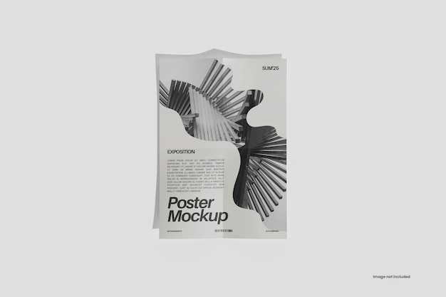 PSD mockup für ein gefaltetes poster