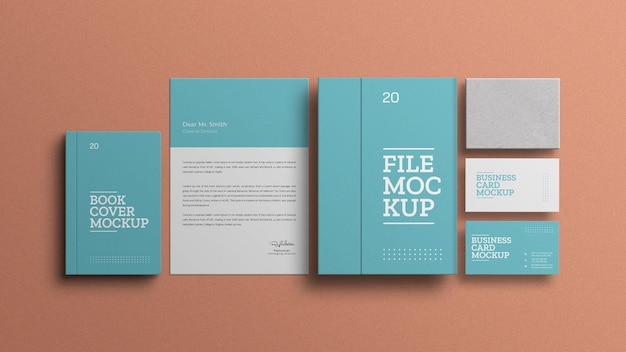 Mockup für ein Schreibwaren-Set