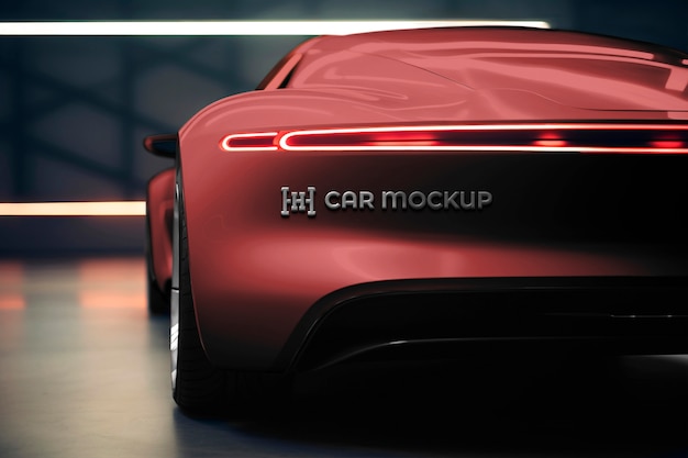 PSD mockup für eine futuristische automobilmarke