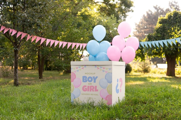 PSD mockup für eine gender-reveal-party