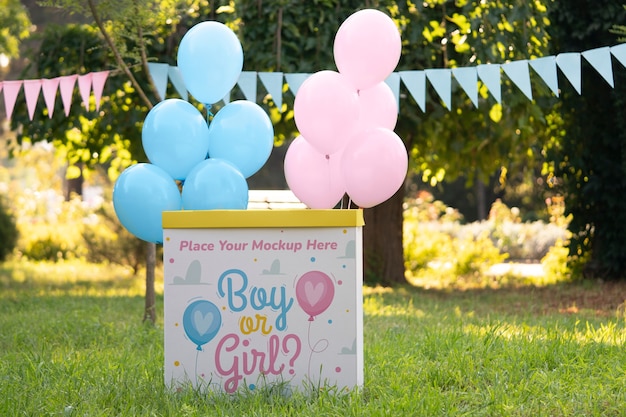 PSD mockup für eine gender-reveal-party