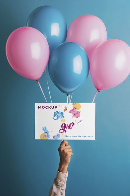 PSD mockup für eine gender-reveal-party