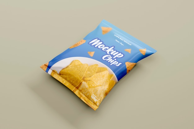 PSD mockup für eine köstliche snack-packung