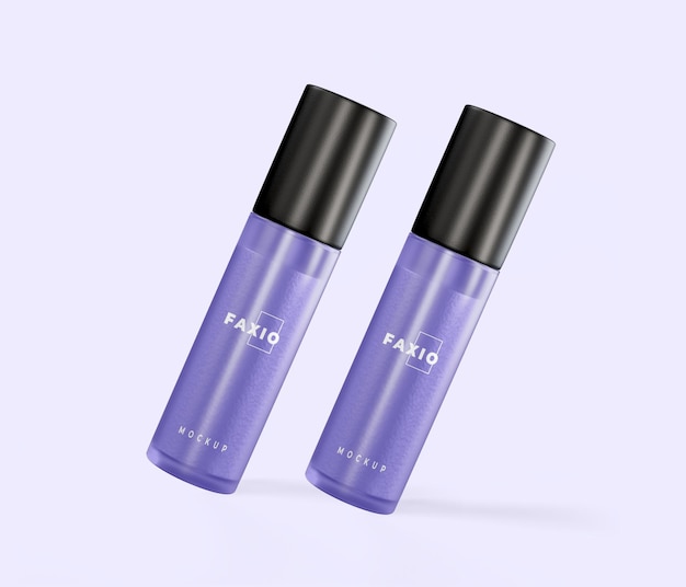 Mockup für eine lila Parfümflasche