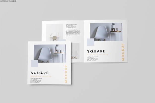 Mockup für eine quadratische Bifold-Broschüre