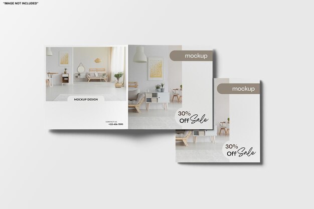 Mockup für eine quadratische Bifold-Broschüre