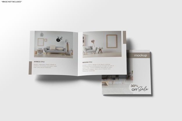Mockup für eine quadratische Bifold-Broschüre