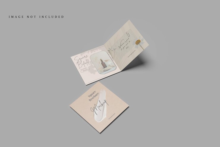 Mockup für eine quadratische Bifold-Broschüre