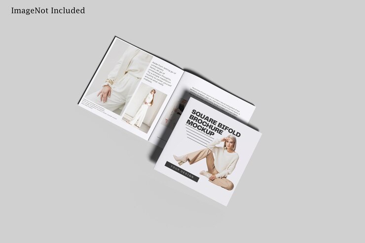 Mockup für eine quadratische Bifold-Broschüre