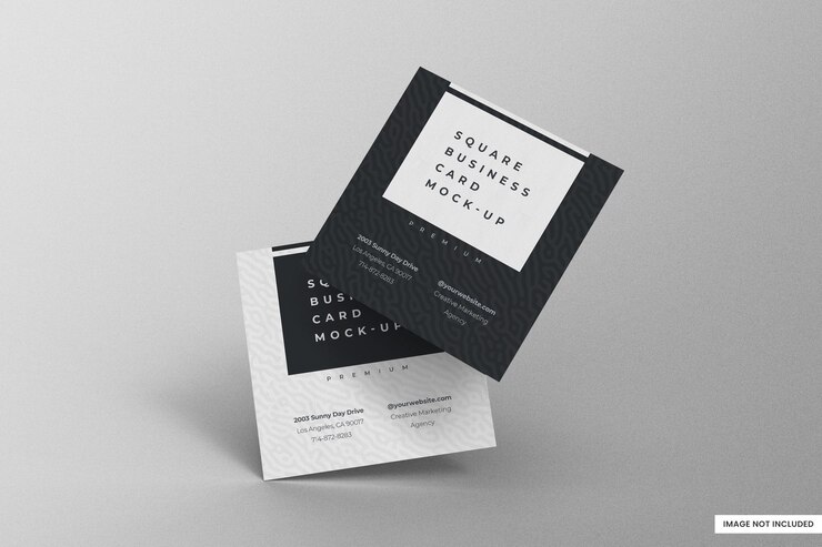 Mockup für eine quadratische Visitenkarte