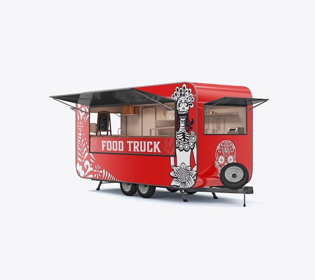 PSD mockup für einen food-trailer