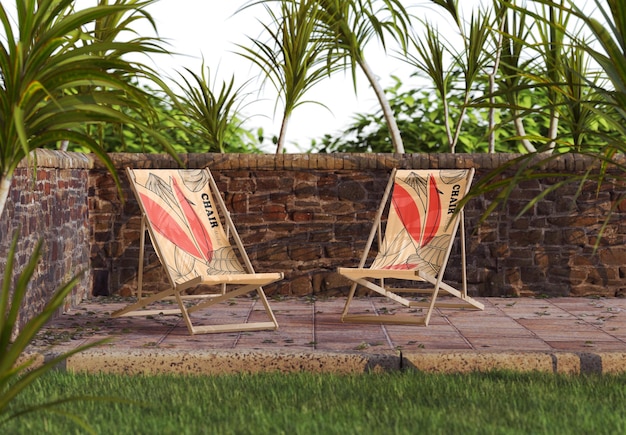 Mockup für einen klappbaren Brechstuhl