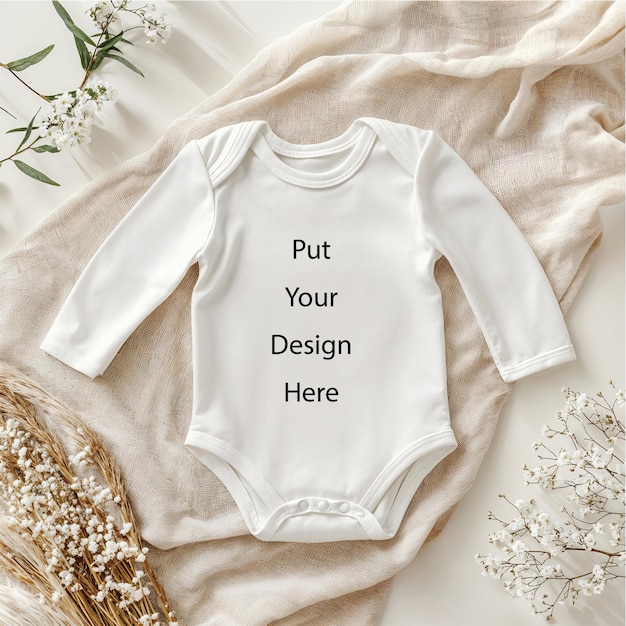 Mockup für einen leeren Baby-Bodysuit