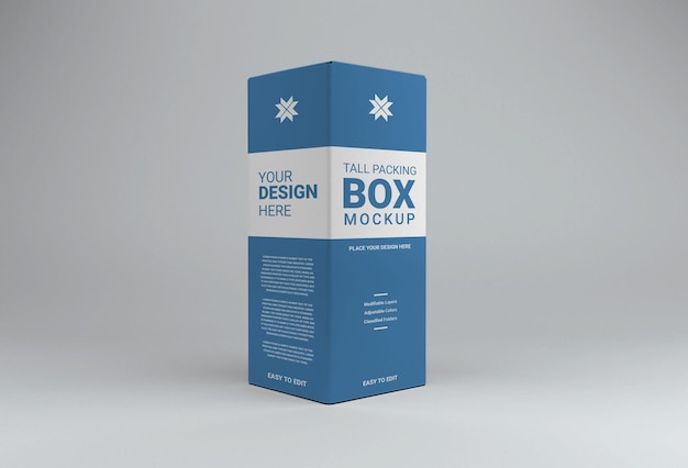 Mockup für hohe verpackungsboxen