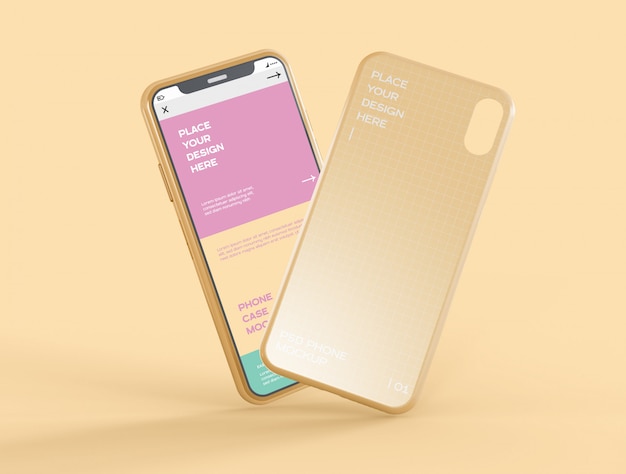 Mockup für Hülle und Smartphone-Bildschirm