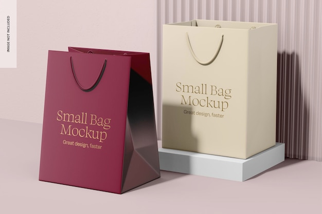 Mockup für kleine Premium-Taschen in linker Ansicht