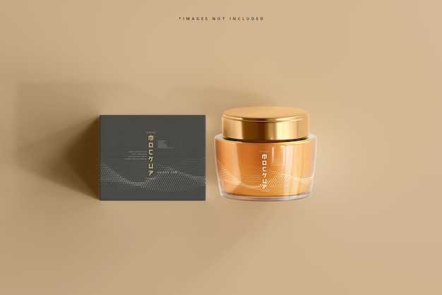 Mockup für Kosmetikdosen und -boxen aus Glas