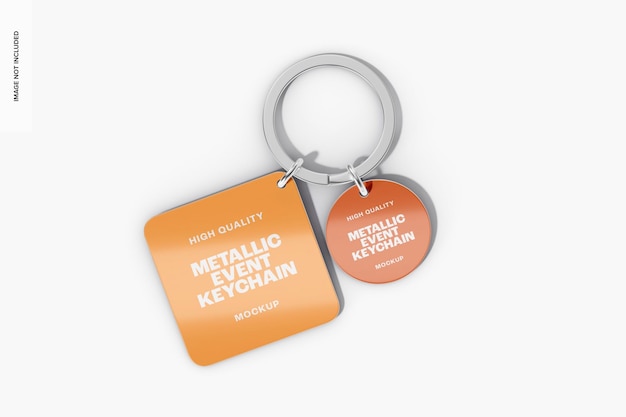 Mockup für Metall-Ereignis-Schlüsselanhänger, Top-Ansicht