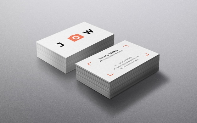 Mockup für minimalistische Fotografen-Visitenkarten