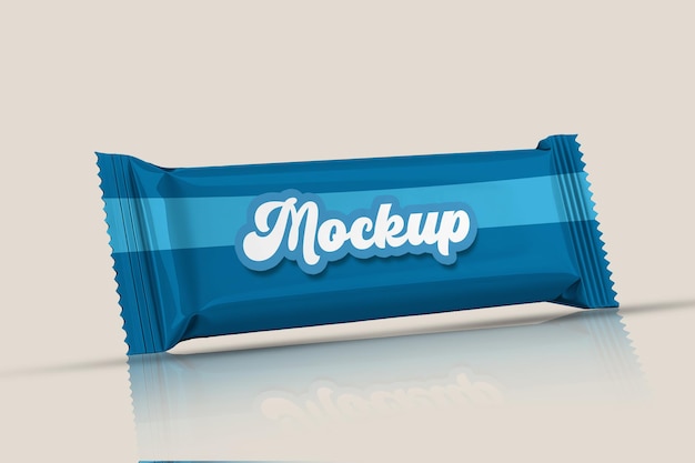 Mockup für Snack-Bar-Verpackungen realistisches Design für Folienverpackungen