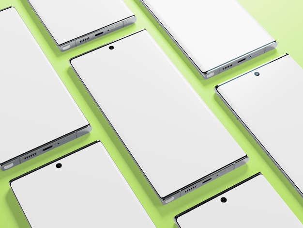Mockup für weiße Smartphones