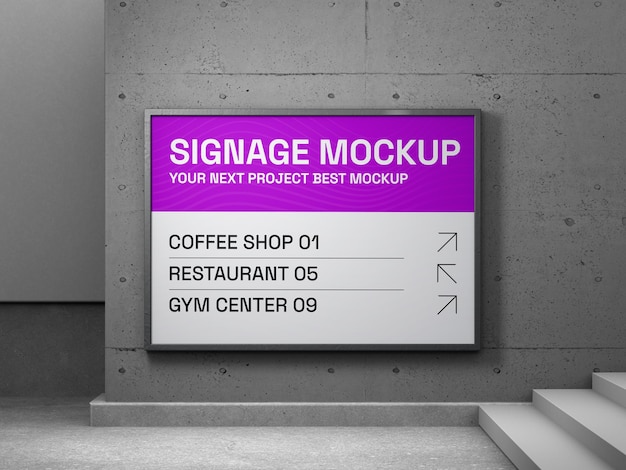 Mockup für Werbezeichnungen in Innenräumen