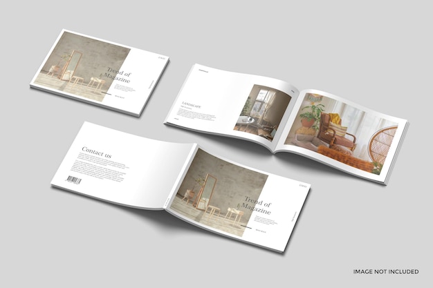 Mockup für Zeitschriften im A4-Querformat
