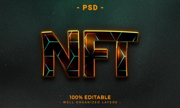 Mockup gaya efek logo dan teks 3D yang bisa diedit dengan latar belakang abstrak gelap