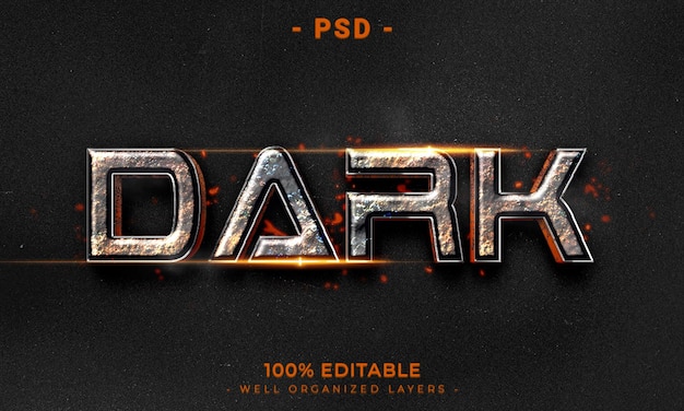 Mockup gaya efek teks dan logo 3d PSD yang bisa diedit dengan latar belakang abstrak gelap